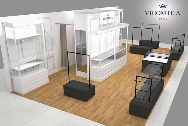 Modélisation 3D corner magasin Vicomte A