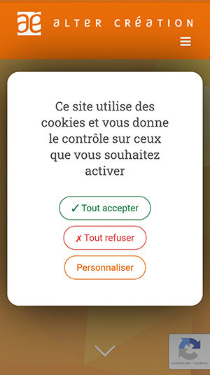 bandeau cookies site web Alter Création